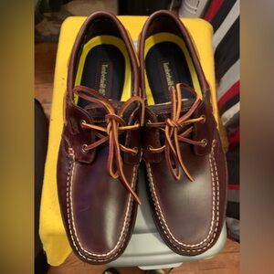 Timberland Men's Burgundy Leather Boat Shoes